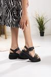 LİZSHOE HAKİKİ DERİ KADIN SANDALET ZYN 793024Y - SİYAH